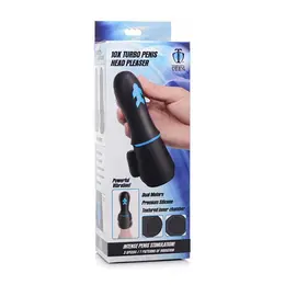XR Brands Turbo Silicone Intimni Stimulator Glave, Punjenje, Crna