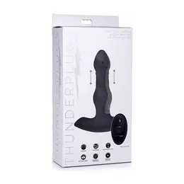 XR Brands Silicone Intimni Čep za Guranje i Vibraciju sa Daljinskim, Crni