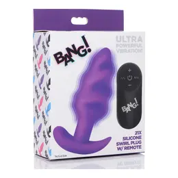 BANG Swirl Silicone Plug with 21 Modes & Remote Control, Black