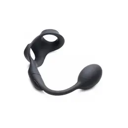 XR Brands P-Bomb Silicone Intimate Ring & Plug with 10 Vibration Modes
