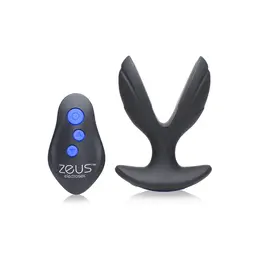 XR Brands Electro-Spread Vibrirajući Silicone Čep sa E-Stim, Crni