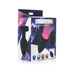 XR Brands silikonski LED vibrirajući čep srednji daljinsko upravljanje 7 režima