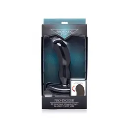 XR Brands Pro-Digger Silicone P-Spot Vibrating Massager with Beads