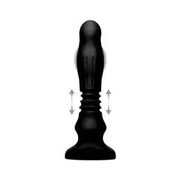 XR Brands Silikonski Swelling Thrust Plug Crni Daljinski Upravljač 12 cm
