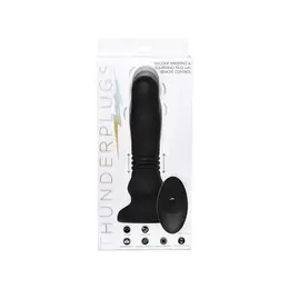 XR Brands Silikonski Swelling Thrust Plug Crni Daljinski Upravljač 12 cm
