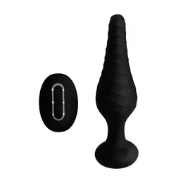 XR Brands Silikonski Plug sa Daljinskim Upravljanjem, 10 Režima Vibracije, Crni