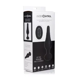 XR Brands Silikonski Plug sa Daljinskim Upravljanjem, 10 Režima Vibracije, Crni