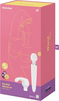 Satisfyer Double Wand-er Masažni Štapić sa Izmenjivim Glavama, Beli