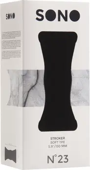 Shots No.23 TPE Flexible Grip Intimate Device, Black, Ribbed Canal
