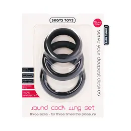 Loving Joy Set okruglih intimnih prstenova 3 veličine Fleksibilna Crna 8714273945266