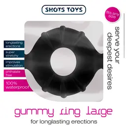 Shots Gummy Ring Large - Fleksibilni intimni potporni prsten, TPE, providan