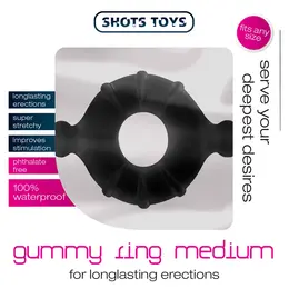 Shots Gummy Ring Medium - Fleksibilni TPE potporni prsten, providan