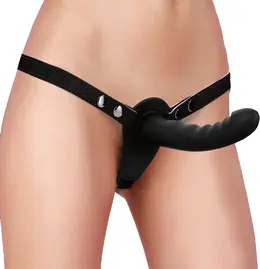 Ouch! Silikonski Podesivi Strap-On Sistem Crni Medicinski Silikon