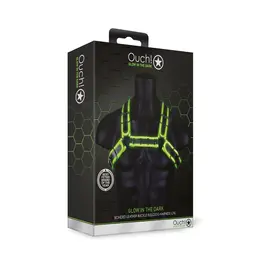 Ouch! Bulldog Podesivi Pojas sa Kopčom koji Svetli u Mraku L/XL