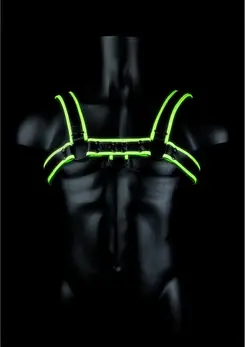 Ouch! Chest Bulldog Harness S/M - Glow in the Dark Adjustable Strap System
