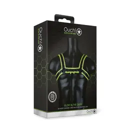 Ouch! Chest Bulldog Harness S/M - Glow in the Dark Adjustable Strap System