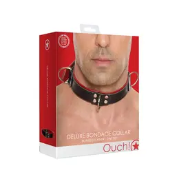 Kiotos Deluxe Adjustable Bondage Collar - One Size, Black, Stainless Steel