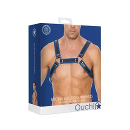 Ouch! Kožni Bulldog pojas L/XL - Podesive vezane kožne trake