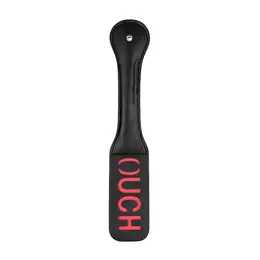 OUCH! Leather Paddle Reversible Imprint Stitched - Black