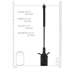 Ouch! Rectangular Crop Black Lace Handle - Elegant Impact Tool