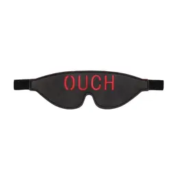 OUCH Leather Eye Mask with Red Contrast Layer - Adjustable Strap