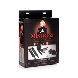 XR Brands Strict Bed Restraint Set with Adjustable Leather Cuffs