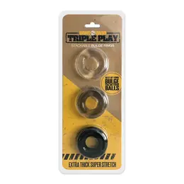 Nasstoys Triple Play Silicone Rings Set - 3 Colors, Extra Thick, TPE