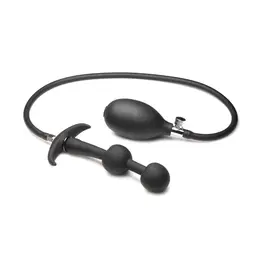 XR Brands Ass Rattler Naduvavajući Silikonski Čep sa Tegovima Crni