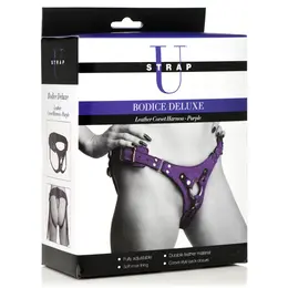Bodice Deluxe Kožni Korset Pojas Ljubičasti – Podesiv za Udobnost