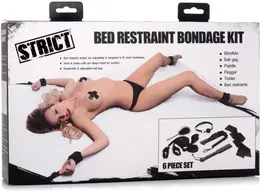 XR Brands Master Series Adjustable Under Bed Restraint Set Black