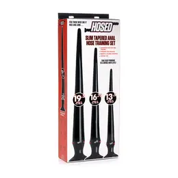 XR Brands Master Series Slim Tapered Flexible Anal Hose Set, 3 Sizes