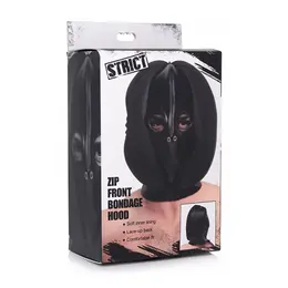 Strict Zip Front Bondage Hood PU Leather Adjustable Universal Fit