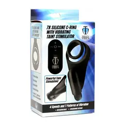 XR Brands Silicone Black Vibrating Ring System with Wireless Control