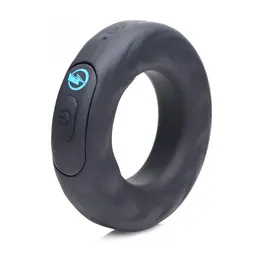 E-Stim Pro Silicone Vibrating Ring with Remote Control - Adjustable System