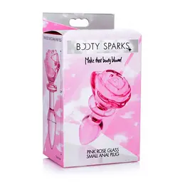 Blush Novelties Pink Rose stakleni čep mali - borosilikatni, elegantni dizajn