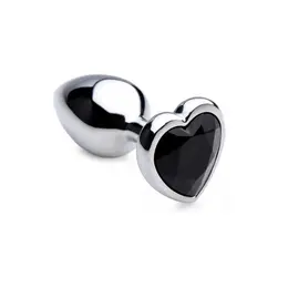 Black Heart Aluminijumski Intimni Čep Mali - Lagani, Bez Nikla, Crni