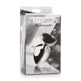 Black Heart Large Metal Plug - Weighted Aluminum, Black Finish