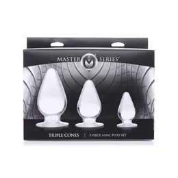 XR Brands Triple Cones Analni Čepovi Set 3 Veličine Prozirni TPE