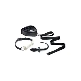 XR Brands Master Series Puppy Play Silikonski Set sa Ogrlicom i Repnim Čepom