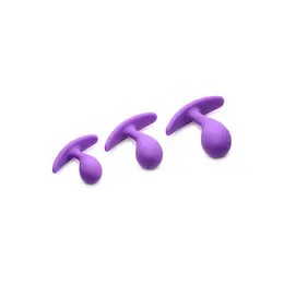 XR Brands Booty Poppers Silicone Training Set 3 Sizes Black