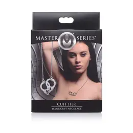 Master Series Cuff Her Necklace - Zinc Alloy Handcuff Pendant, Silver