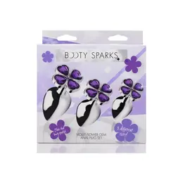 XR Brands Violet Flower Intimni Čepovi Set 3-Delni Aluminijum Ljubičasta
