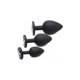 XR Brands Dirty Words Silikonski set čepova - 3 veličine, Suženi oblik