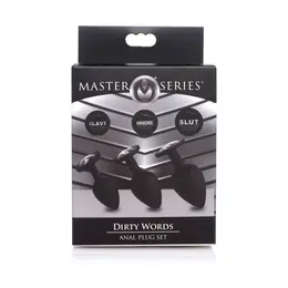 XR Brands Dirty Words Silikonski set čepova - 3 veličine, Suženi oblik