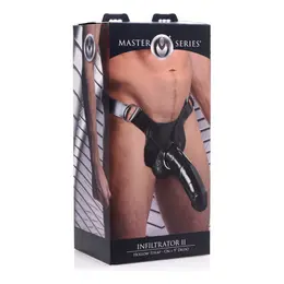 XR Brands Infiltrator II Adjustable Hollow System, Black, Large