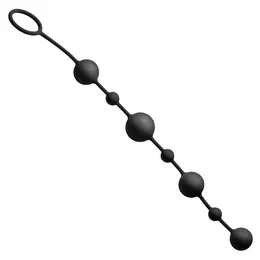 XR Brands Linger Graduirane Silikonske Fleksibilne Analne Perle 30 cm Crne