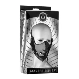 Master Series Lektor Half-Face Mask with Zippered Mouth - Black Vinyl