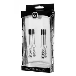 XR Brands Master Series Dekorativni Set Stezaljki za Bradavice sa Trostrukim Perlama