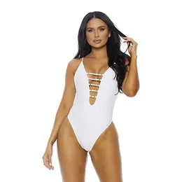 Forplay Santa Marta One Piece Swimsuit L - Gold Accents & Strappy Design