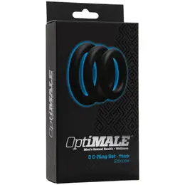 Doc Johnson OptiMALE Debeli Set Silikonskih Prstenova 3 Veličine Crna/Grafit